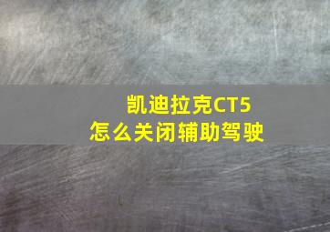 凯迪拉克CT5怎么关闭辅助驾驶