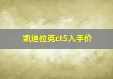 凯迪拉克ct5入手价