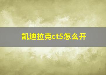 凯迪拉克ct5怎么开