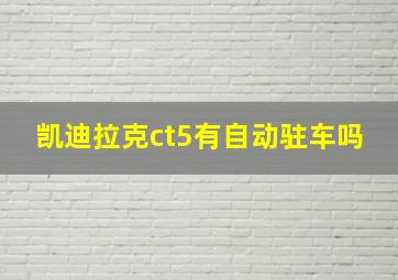 凯迪拉克ct5有自动驻车吗