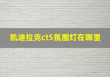 凯迪拉克ct5氛围灯在哪里