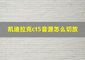 凯迪拉克ct5音源怎么切放