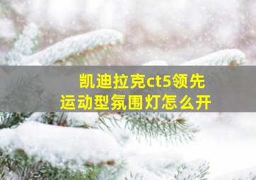 凯迪拉克ct5领先运动型氛围灯怎么开