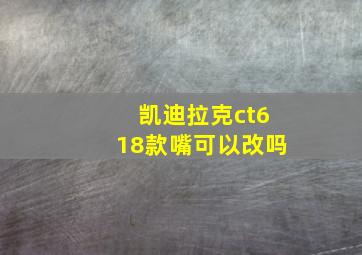 凯迪拉克ct618款嘴可以改吗