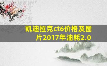 凯迪拉克ct6价格及图片2017年油耗2.0