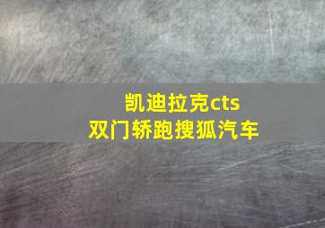 凯迪拉克cts双门轿跑搜狐汽车