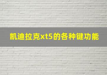 凯迪拉克xt5的各种键功能