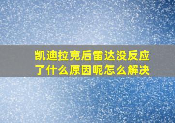 凯迪拉克后雷达没反应了什么原因呢怎么解决