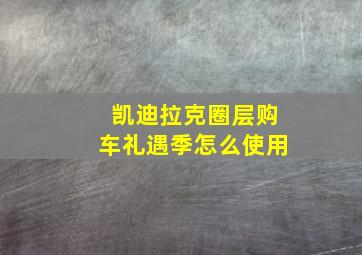 凯迪拉克圈层购车礼遇季怎么使用