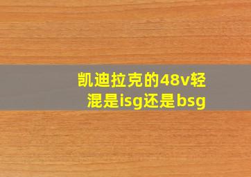 凯迪拉克的48v轻混是isg还是bsg