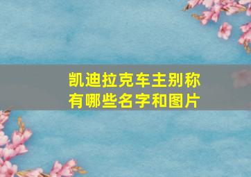 凯迪拉克车主别称有哪些名字和图片