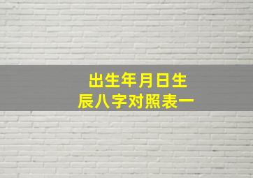 出生年月日生辰八字对照表一