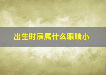 出生时辰属什么眼睛小