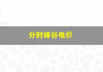 分时峰谷电价