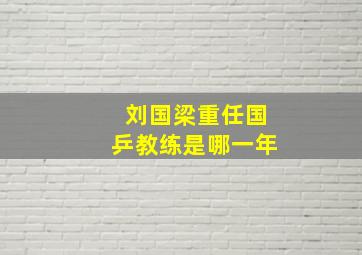 刘国梁重任国乒教练是哪一年