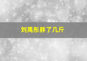 刘禹彤胖了几斤