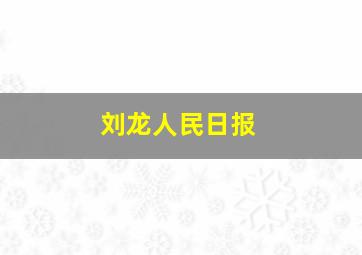 刘龙人民日报