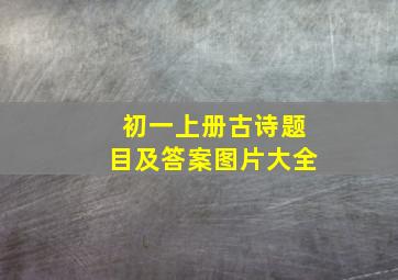 初一上册古诗题目及答案图片大全