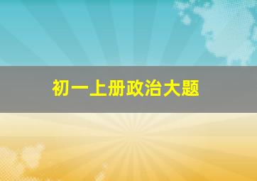 初一上册政治大题