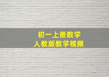 初一上册数学人教版教学视频