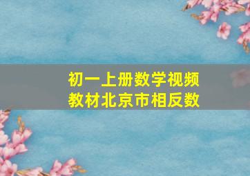 初一上册数学视频教材北京市相反数