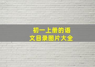 初一上册的语文目录图片大全