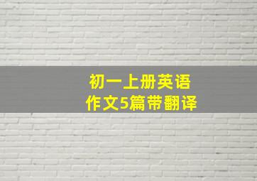 初一上册英语作文5篇带翻译