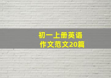 初一上册英语作文范文20篇