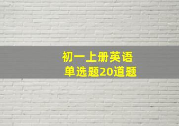 初一上册英语单选题20道题