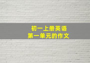 初一上册英语第一单元的作文