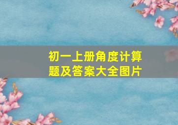 初一上册角度计算题及答案大全图片