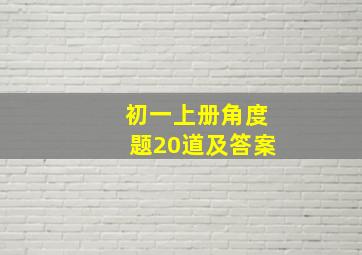 初一上册角度题20道及答案