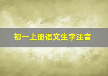 初一上册语文生字注音