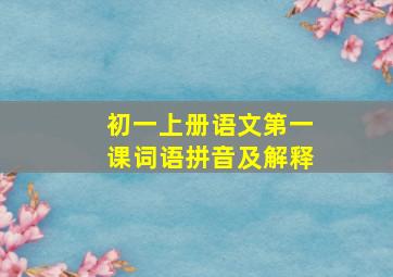 初一上册语文第一课词语拼音及解释