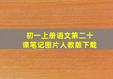 初一上册语文第二十课笔记图片人教版下载