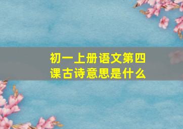 初一上册语文第四课古诗意思是什么