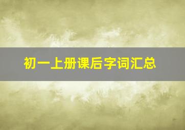 初一上册课后字词汇总