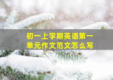 初一上学期英语第一单元作文范文怎么写