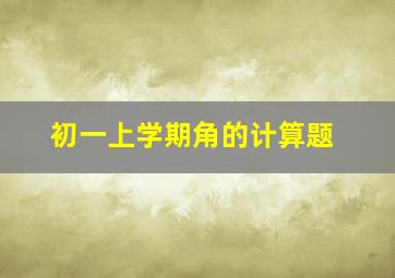 初一上学期角的计算题