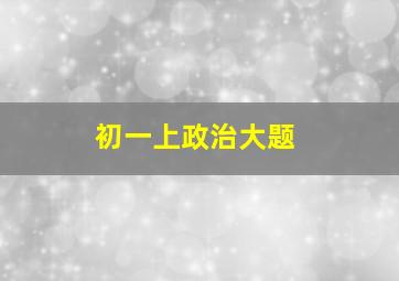 初一上政治大题