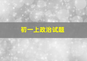 初一上政治试题