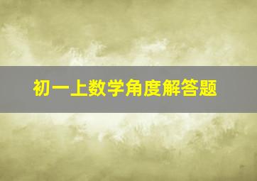 初一上数学角度解答题