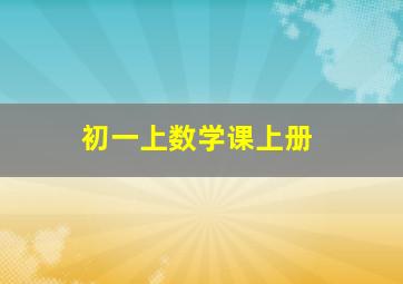 初一上数学课上册