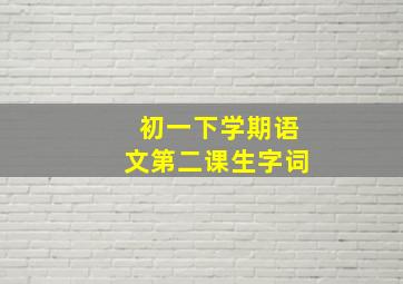 初一下学期语文第二课生字词