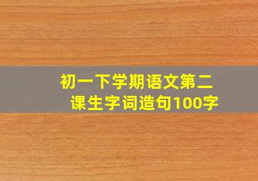 初一下学期语文第二课生字词造句100字