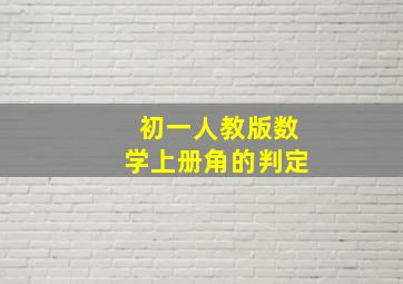 初一人教版数学上册角的判定