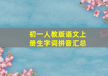 初一人教版语文上册生字词拼音汇总