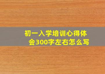 初一入学培训心得体会300字左右怎么写