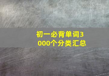 初一必背单词3000个分类汇总