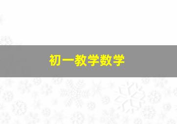 初一教学数学